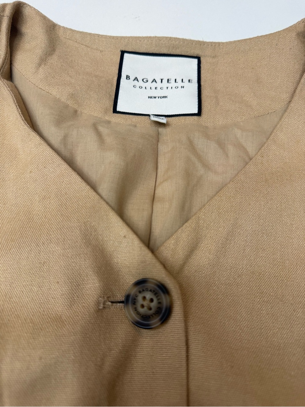 Bagatelle Women's Beige Tailored Spring / Summer Belted Blazer size XL - Picture 12 of 12